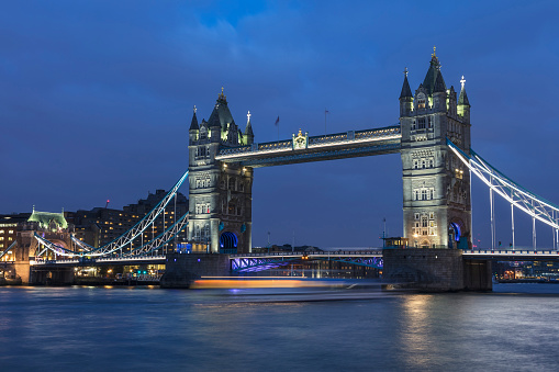 Tower Bridge in London, UK. 2018