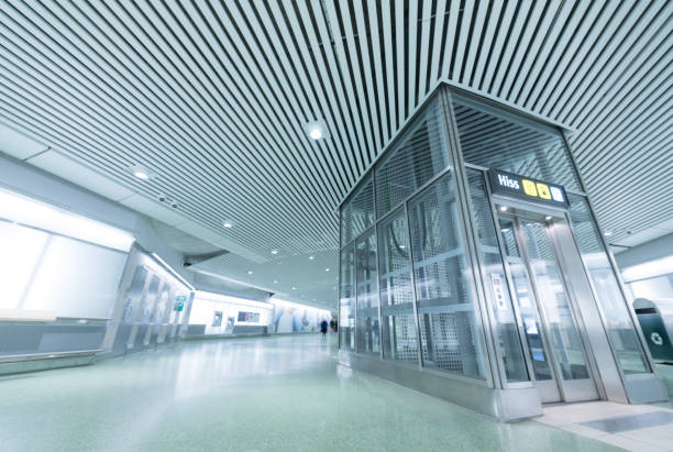 istock Train station platform elevator, Stockholm City station 927120756