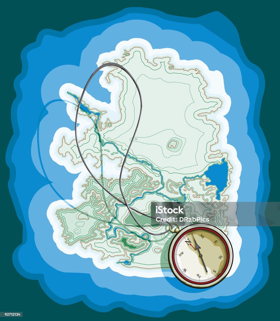 Kompas Island - Grafika wektorowa royalty-free (Bez ludzi)