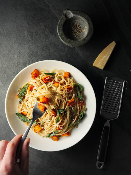 istock Healthy spaghetti with roasted butternut squash and sage butter 927121580
