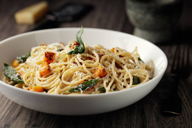 istock Healthy spaghetti with roasted butternut squash and sage butter 927121594