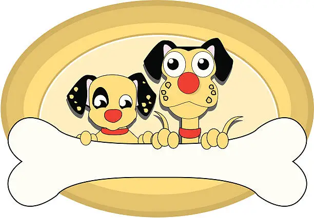 Vector illustration of two dogs