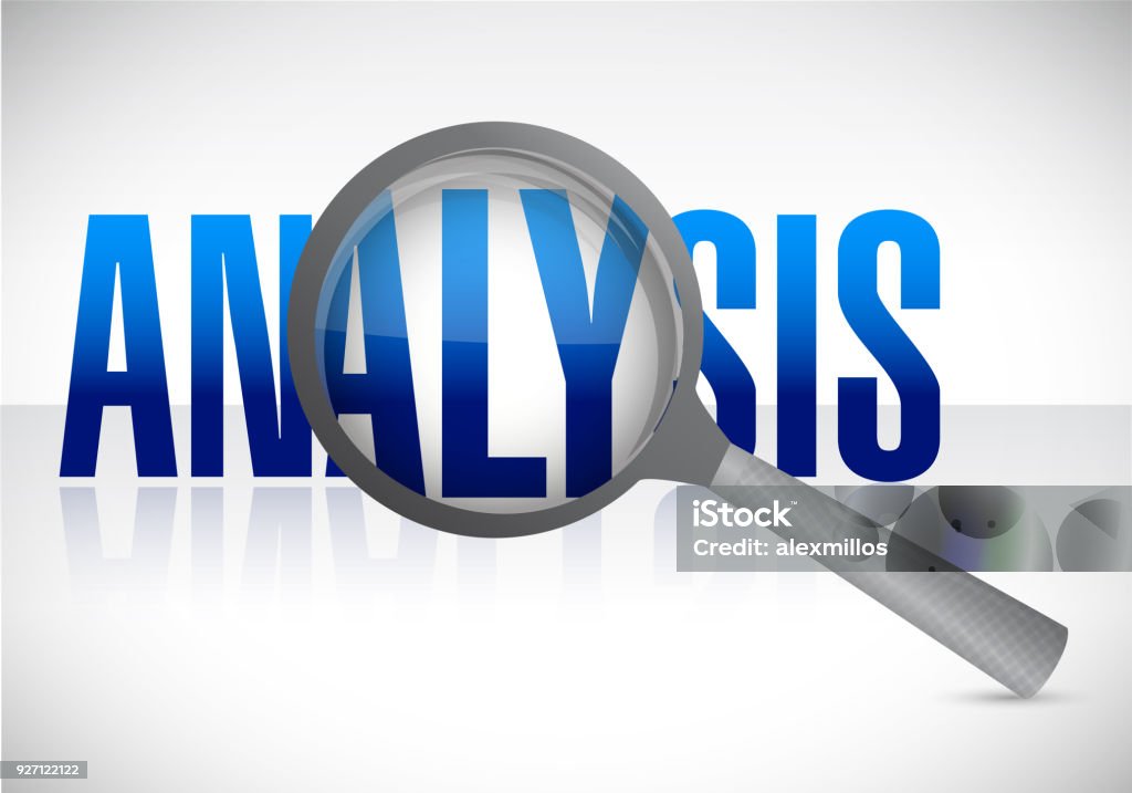 Analysis Reference Images Analysis Under Research Over A White Background Stock Illustration ...