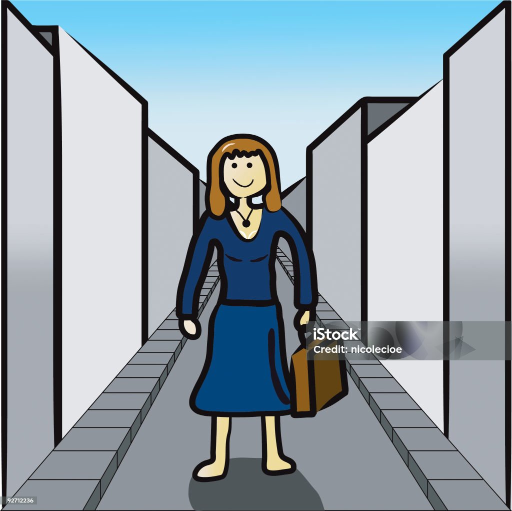 Biznes kobieta - Grafika wektorowa royalty-free (Aktówka)