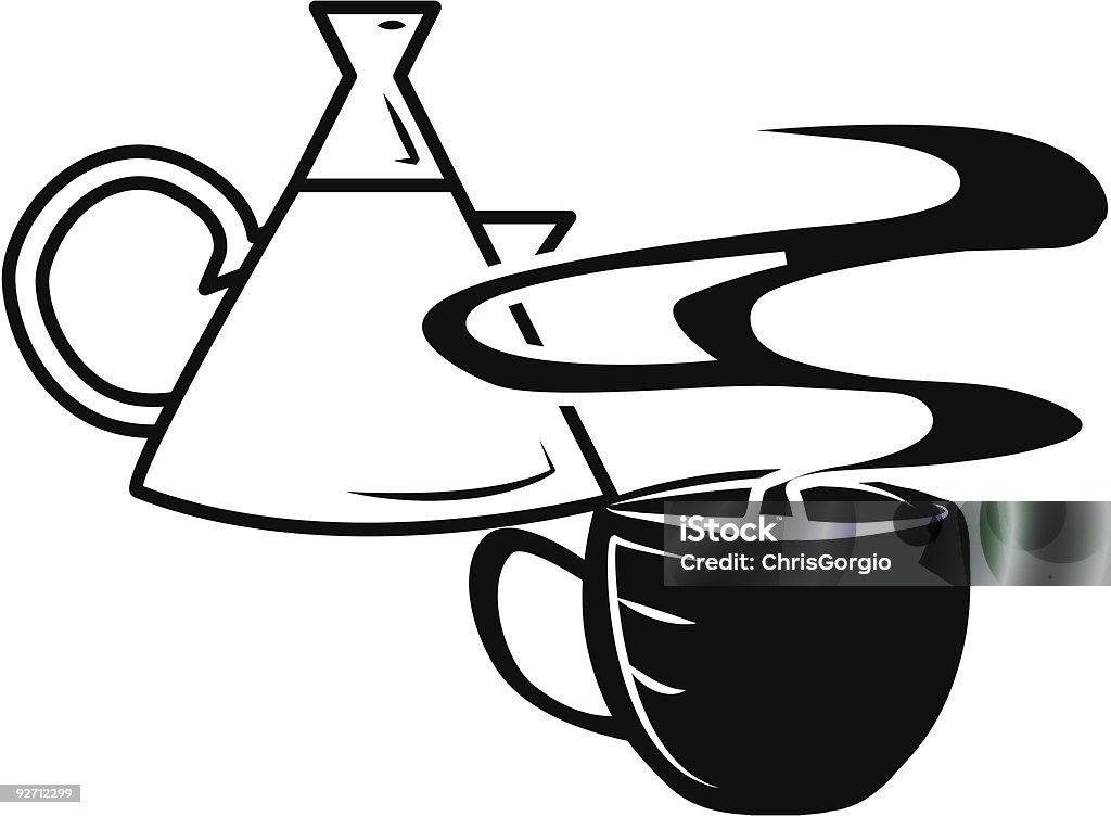 Tasse à café et théière - clipart vectoriel de Activités de week-end libre de droits