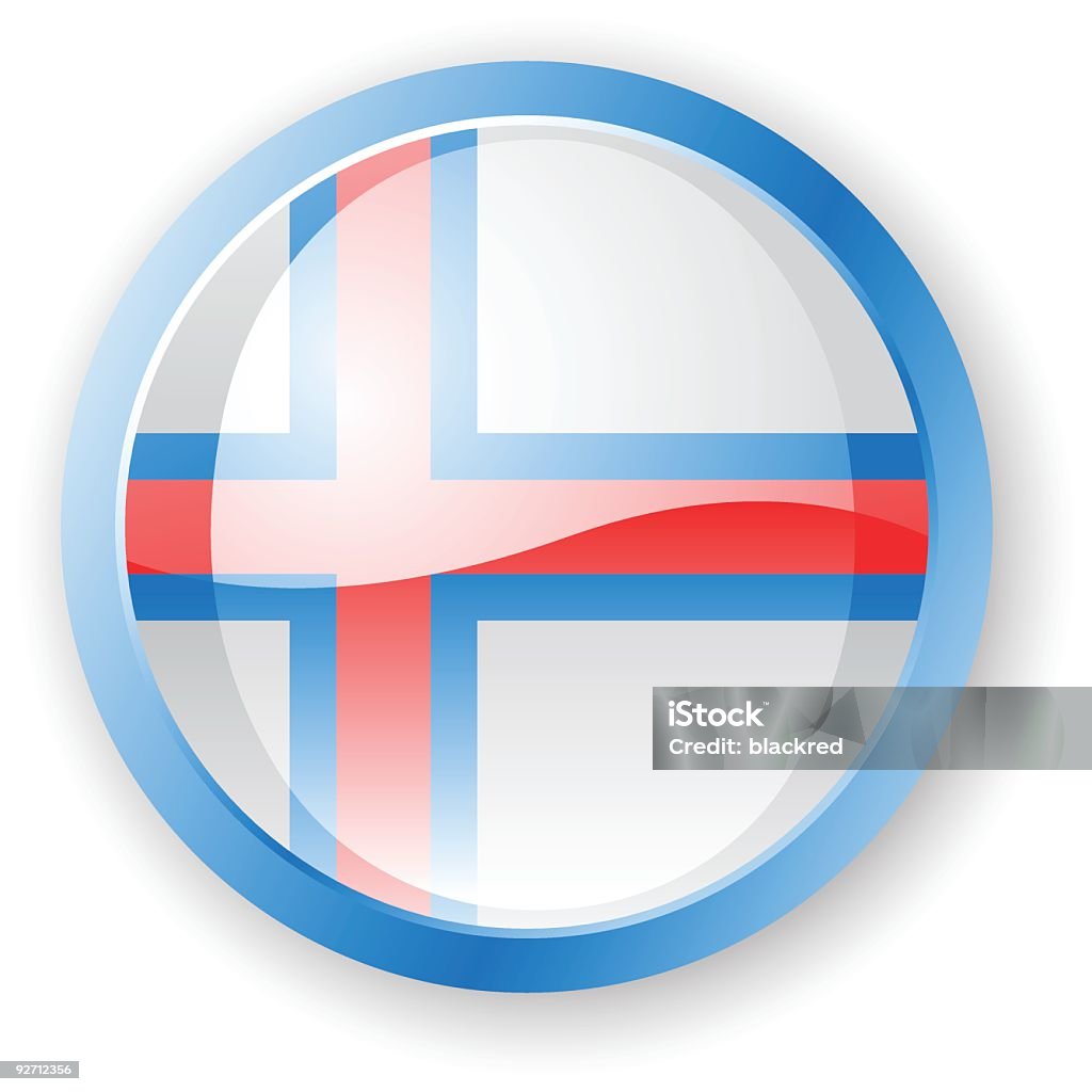 Icono bandera de las Islas Feroe - arte vectorial de Azul libre de derechos