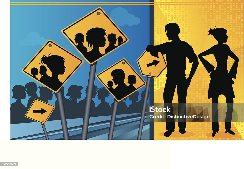 Trafic de - clipart vectoriel de Adulte libre de droits