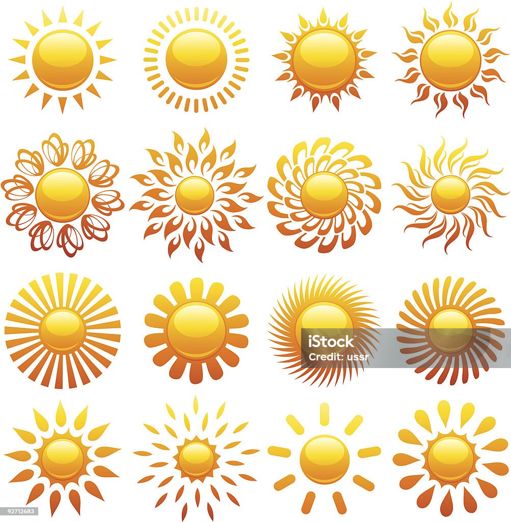 Suns. Elements for design.  Clip Art stock vector