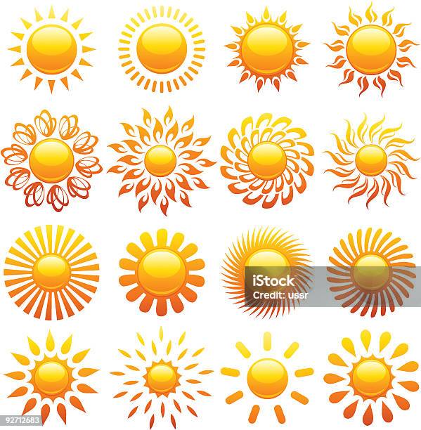 Suns Elements For Design Stock Illustration - Download Image Now - Clip Art, Color Image, Concepts