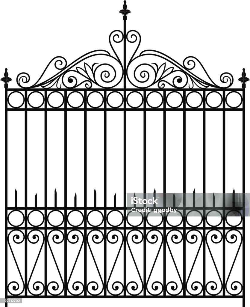 De hierro forjado Gate (Vector - arte vectorial de Puerta - Estructura libre de derechos
