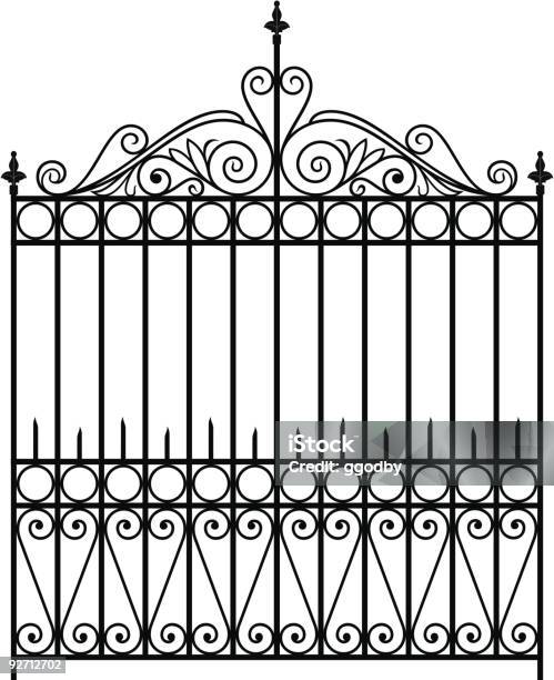 Ilustración de De Hierro Forjado Gate Vector y más Vectores Libres de Derechos de Puerta - Estructura - Puerta - Estructura, Hierro forjado, Hierro