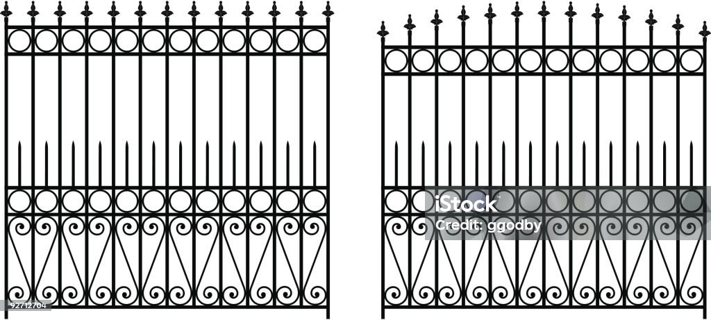 Kute żelazo ogrodzenia (Wektor - Grafika wektorowa royalty-free (Ogrodzenie - Granica)