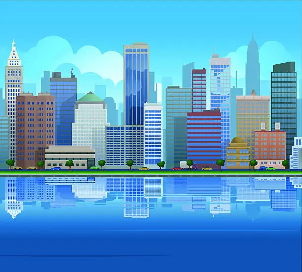 Vector illustration of Manhattan Skyline