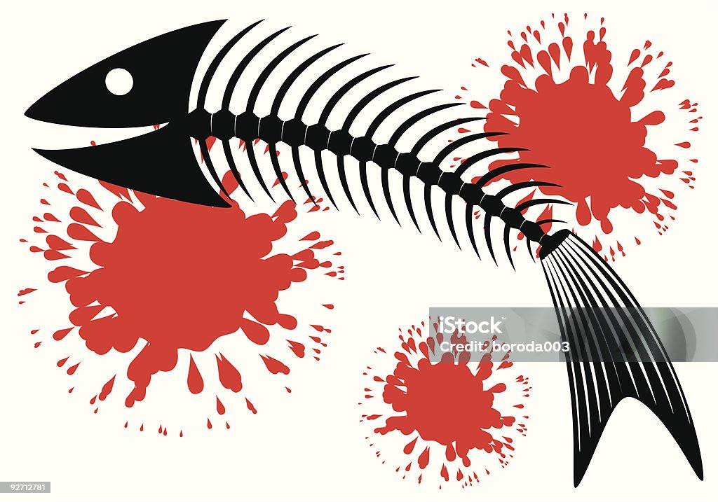 Skeleton of fish. Fun.  Abstract stock vector