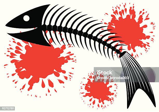 Skeleton Of Fish Fun Stock Illustration - Download Image Now - Abstract, Animal, Animal Blood