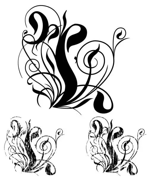 Vector illustration of Grunge Scroll Series