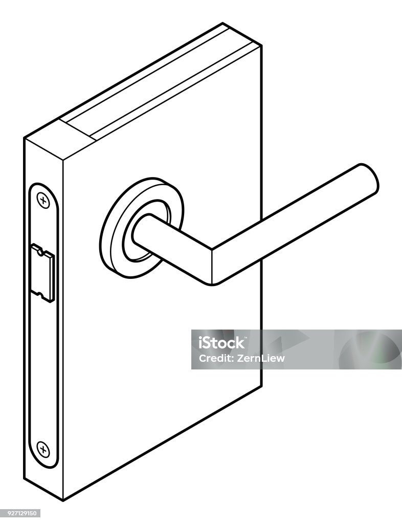 Ilustración de Esquema De Cerradura De Puerta y más Vectores de Derechos de Diagrama - Diagrama, Cerradura - iStock