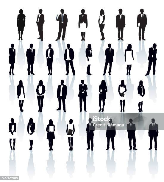 Businesspeople Silhouettes Stock Illustration - Download Image Now - In Silhouette, Cut Out, Men