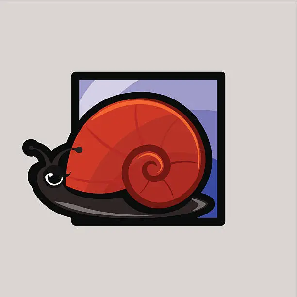 Vector illustration of icons for spring - snail