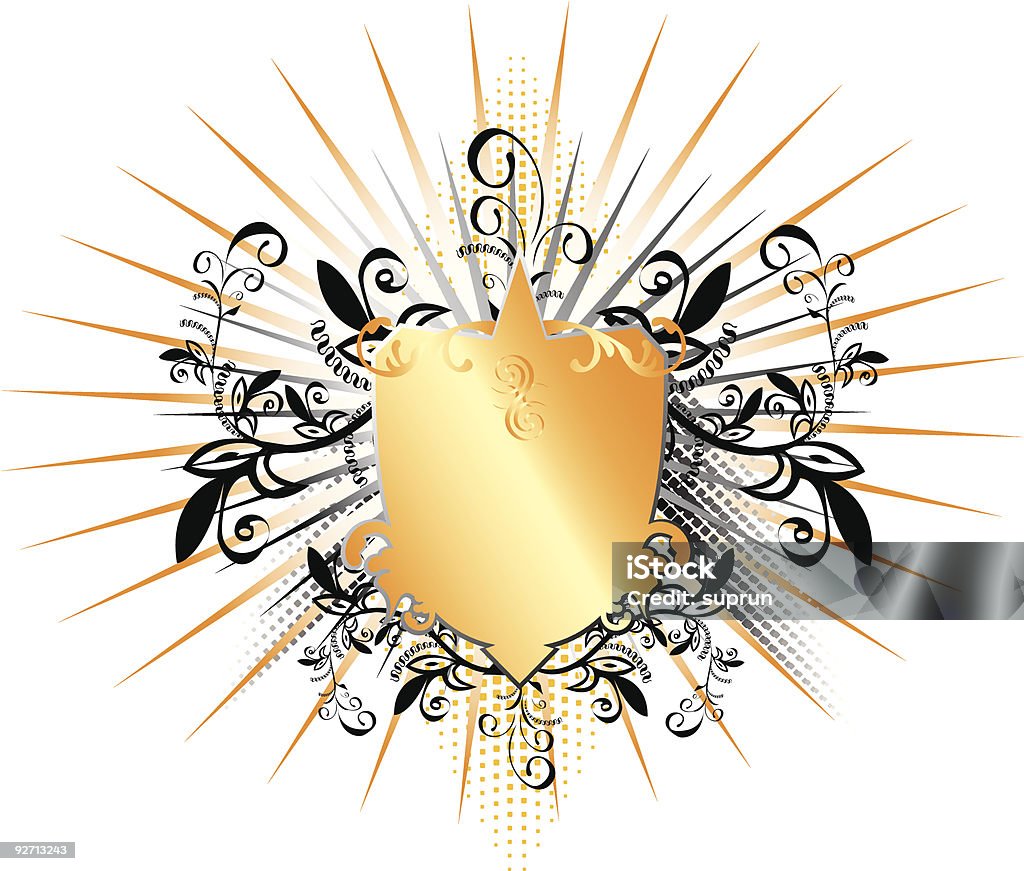 Emblema dourada Enfeitado - Royalty-free Design arte vetorial