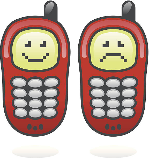 Cell phone emotions (Vector) vector art illustration