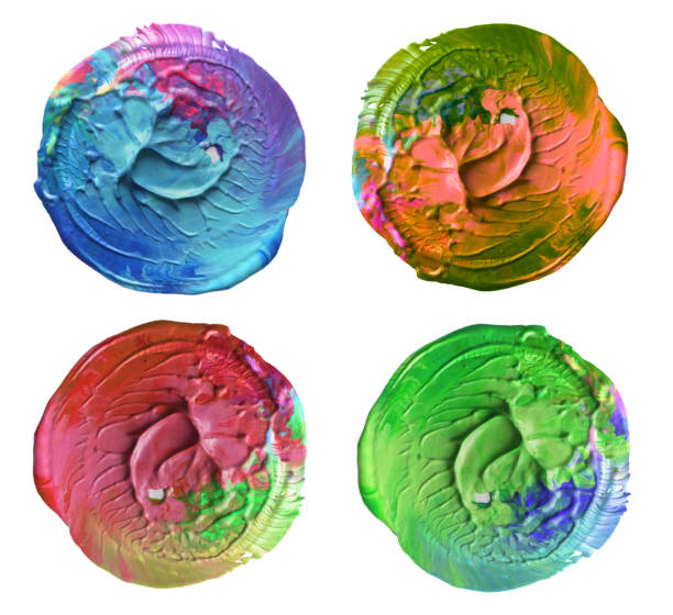 istock Abstract acrylic and watercolor circle painted background. Isolated. 927134648