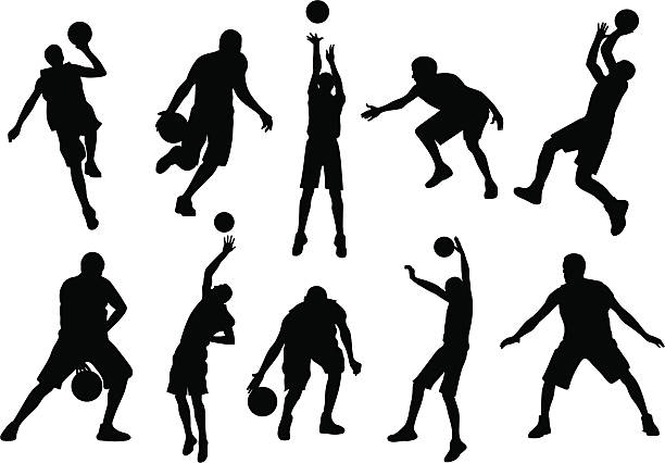 Various sports silhouette in action vector art illustration