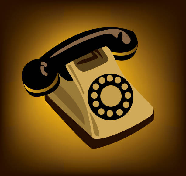 old phone illustration of an old-style telephone  (this file comes with hi-res jpg, png file with transparent background) alexander graham bell stock illustrations