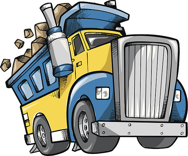 Big Dump Truck vector art illustration