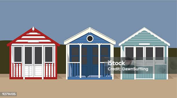 Vetores de Cabanas De Praia e mais imagens de Cabana de Praia - Cabana de Praia, Ilustração e Pintura, Praia