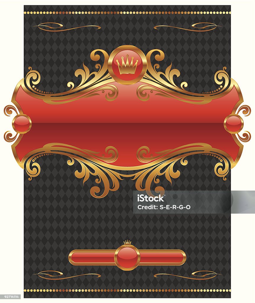 Design de moldura dourada com Enfeitado - Royalty-free Amarelo arte vetorial