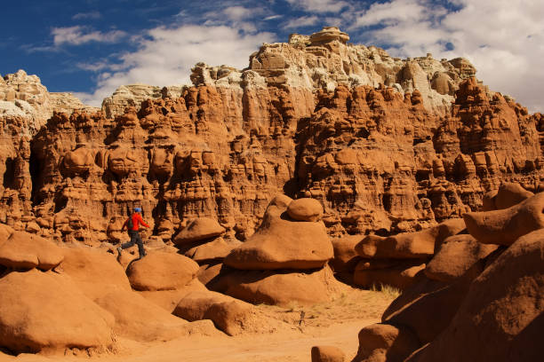 istock Hiker in Goblin valley State park in Utah, USA 927142016