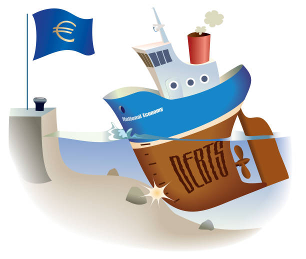 심홍색 부채 - cruise ship business retail freight transportation stock illustrations