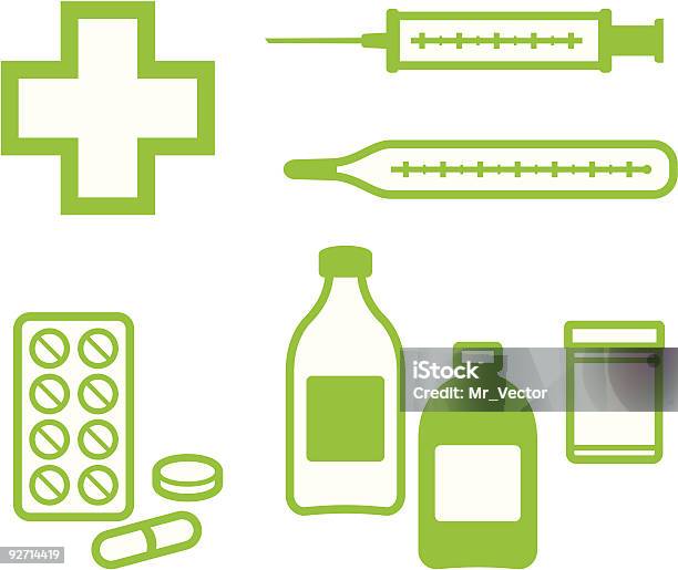 Artigos Médicosilustração Vetorial - Arte vetorial de stock e mais imagens de Comprimido - Comprimido, Cruz - Forma, Cuidados de Saúde e Medicina