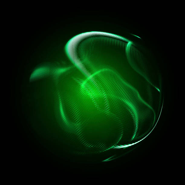 istock Green glowing orb isolated over black background 927144598