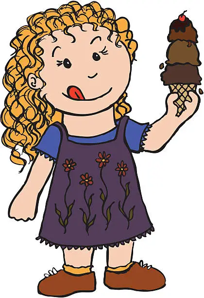 Vector illustration of Ice Cream Girl