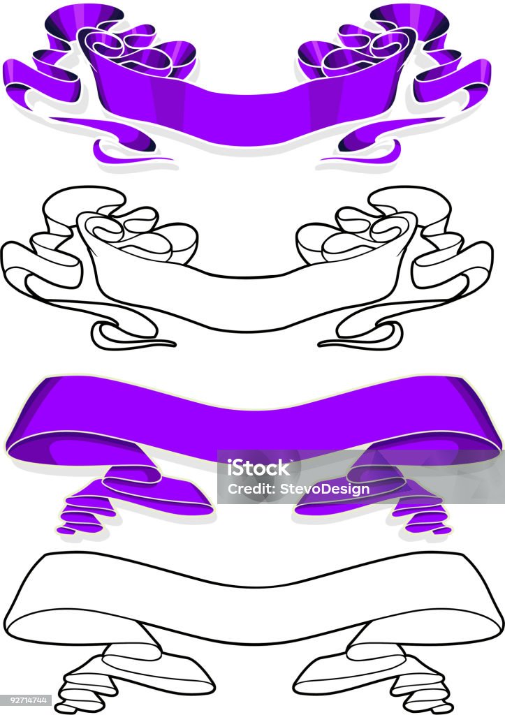 Purple Banners  Antique stock vector