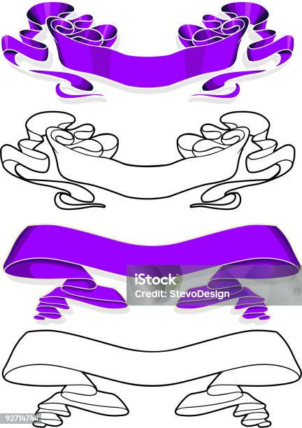 Purple Banners Stock Illustration - Download Image Now - Antique, Arranging, Award