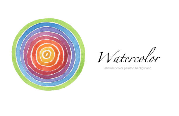istock Abstract acrylic and watercolor circle painted background. Texture paper. Isolated. 927147494