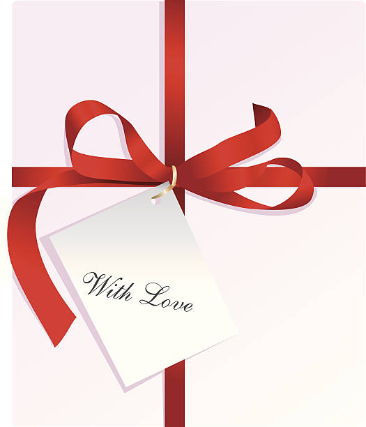 ilustrações de stock, clip art, desenhos animados e ícones de red ribbon, cartão com amor - jubilee bow gift red