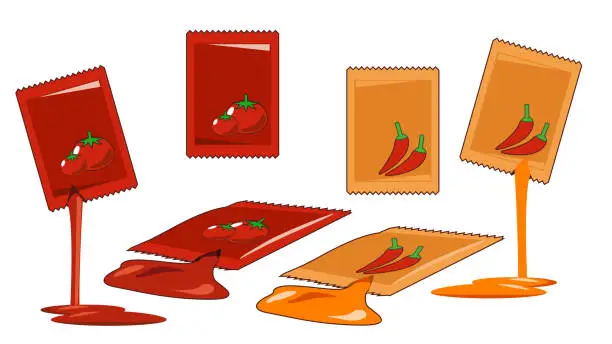 Vector illustration of chili and tomatoes packaging wrap.