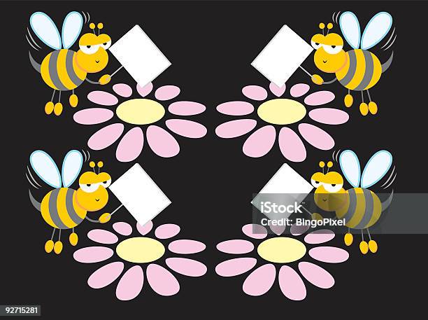 Groovy Bee Guide Flowers Stock Illustration - Download Image Now - Allergy, Animal Knee, Animal Wing