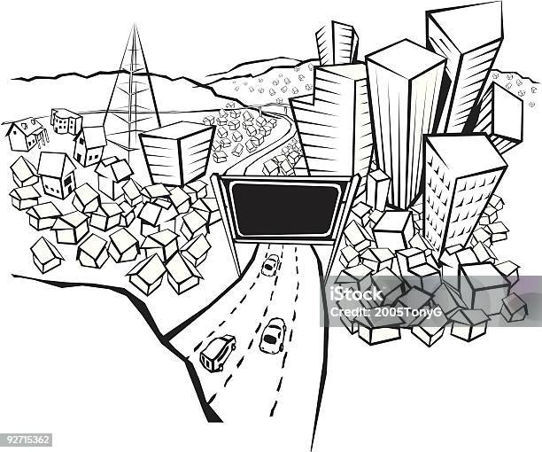 Ilustración de Vectorcity Scape y más Vectores Libres de Derechos de Aire libre - Aire libre, Autopista, Ciudad