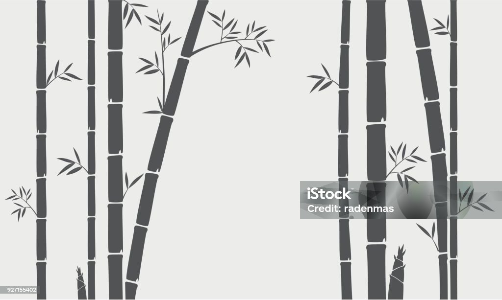 Bamboo tree silhouette background Vector Illustration of Bamboo tree silhouette background Bamboo - Plant stock vector