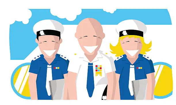 Vector illustration of Cruise ship welcome