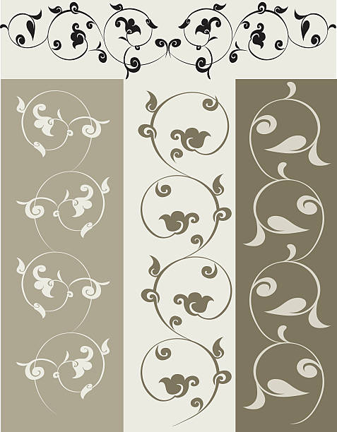 dekorative elemente, vektor - floral pattern decor art backgrounds stock-grafiken, -clipart, -cartoons und -symbole