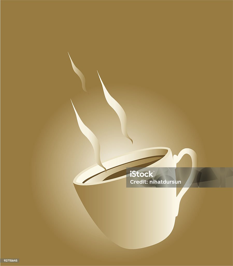 Aromatyczne kawy Kubek na cztery traktowane - Grafika wektorowa royalty-free (Bez ludzi)