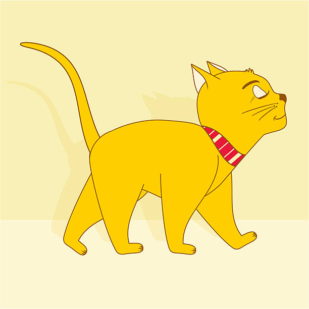 Careless cat vector art illustration