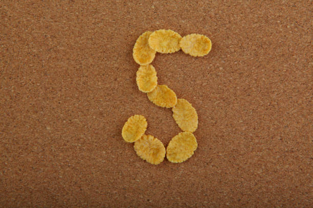 Corn Flakes numbers wooden background