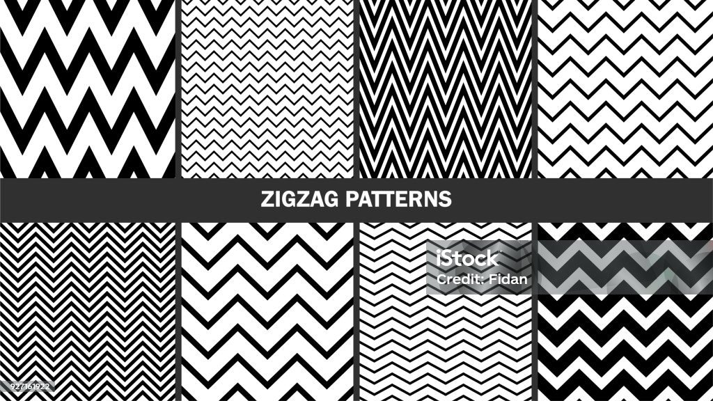 Conjunto de patrones zigzag / gráfica fondos de vector transparente con estilo / Classic patrones - arte vectorial de Zigzag - Forma libre de derechos